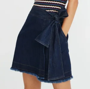 NWT Madewell x Karen Walker Denim Killick Faux Wrap Skirt 24