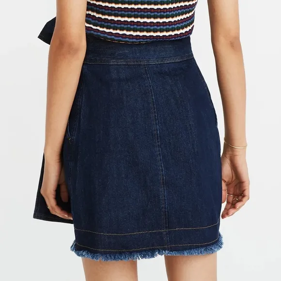 NWT Madewell x Karen Walker Denim Killick Faux Wrap Skirt 24