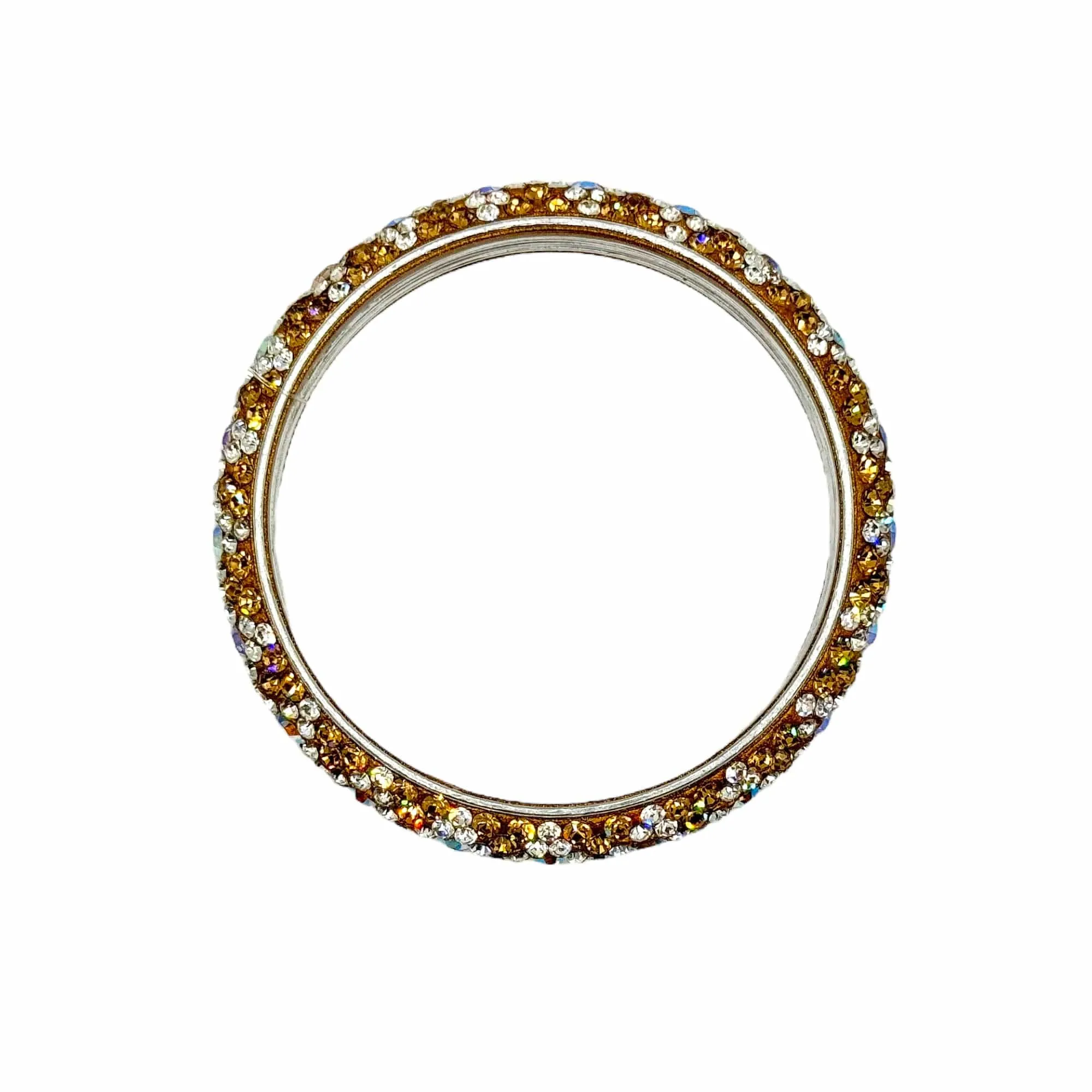 NYLA DESIGN Handmade Golden Crystal Bangle - New w/Tags
