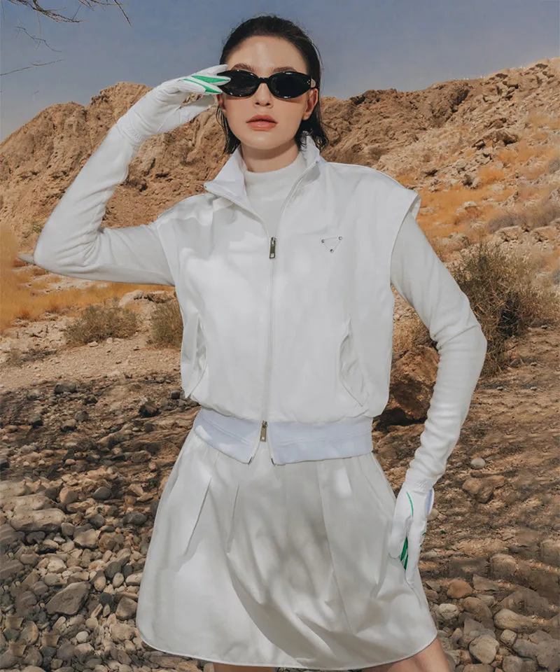 OBER Golf Memory Zip-Up Wind Vest - White