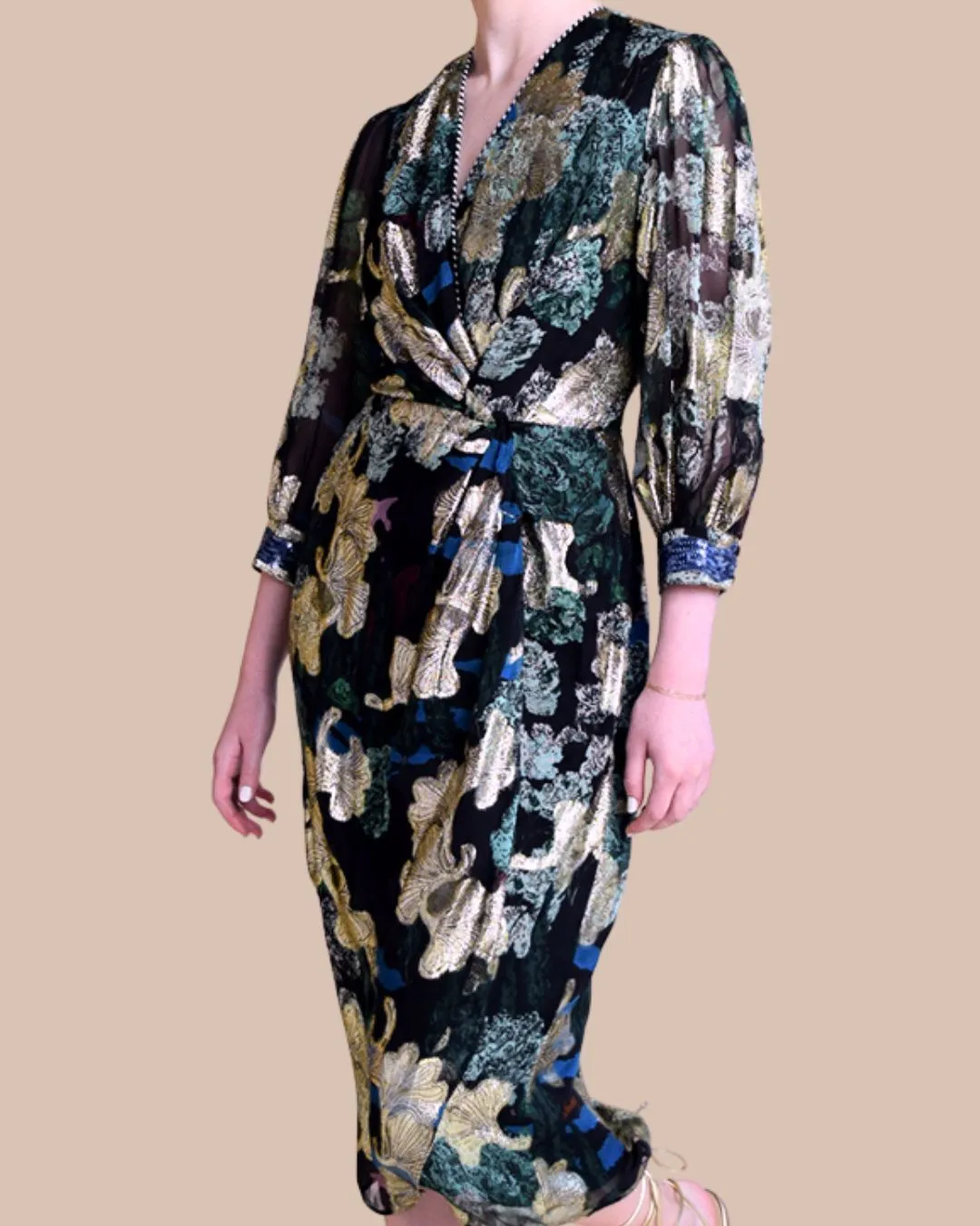 Opal Black Wrap Dress