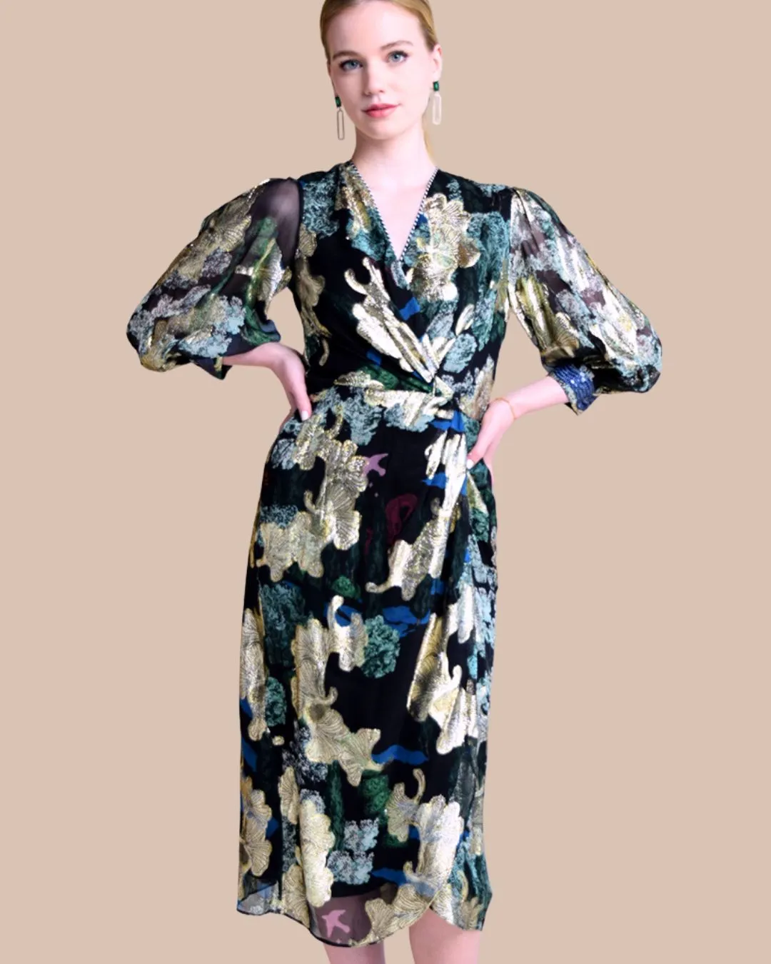 Opal Black Wrap Dress