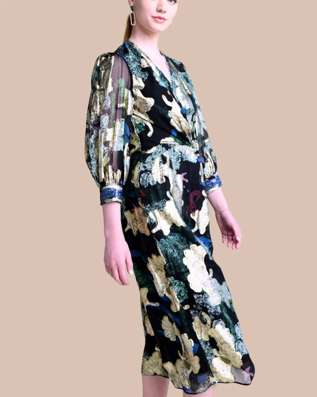 Opal Black Wrap Dress