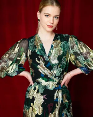Opal Black Wrap Dress
