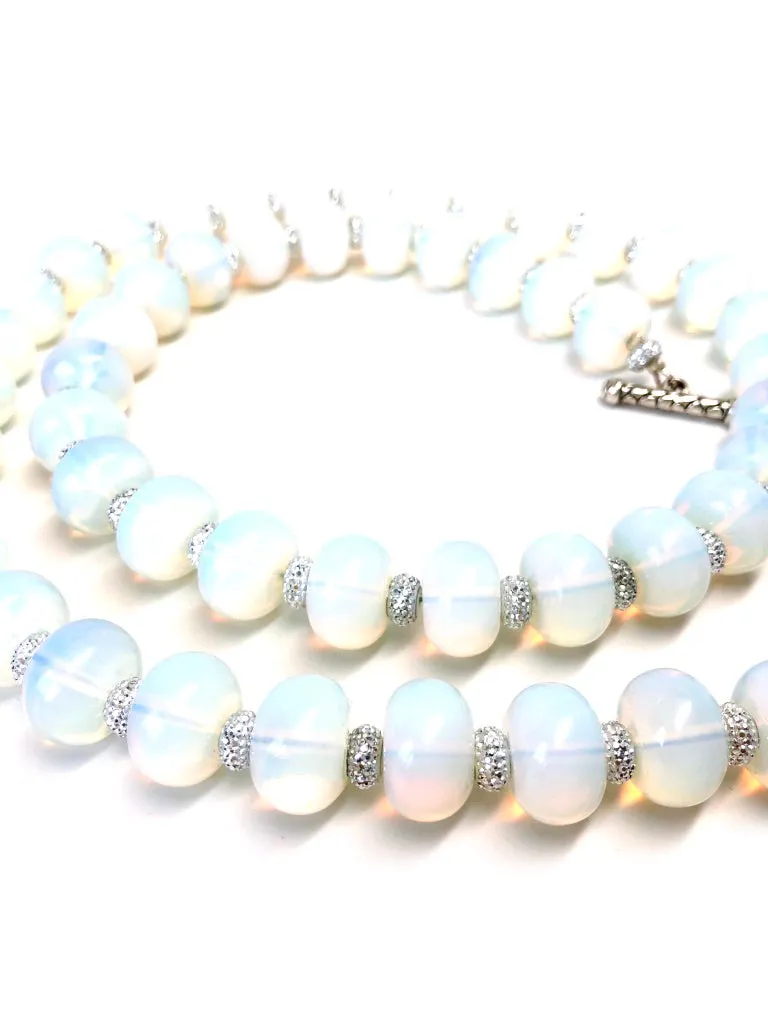 Opalite Rondelle Long Necklace