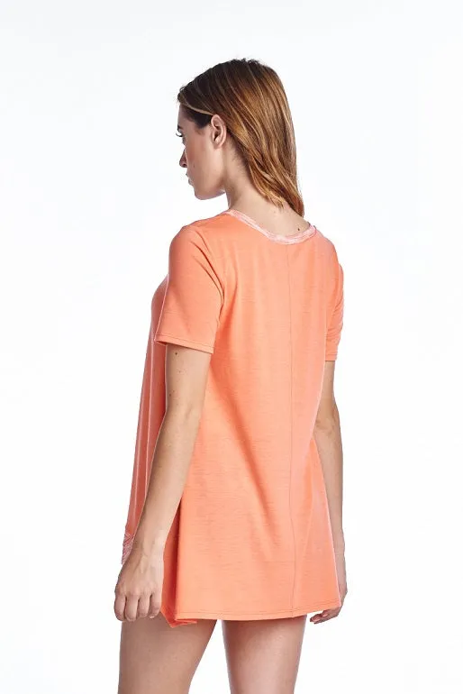Orange Contrast Neckline