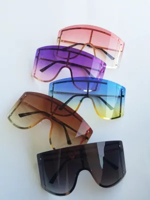 Oversized Retro Shield Sunglasses