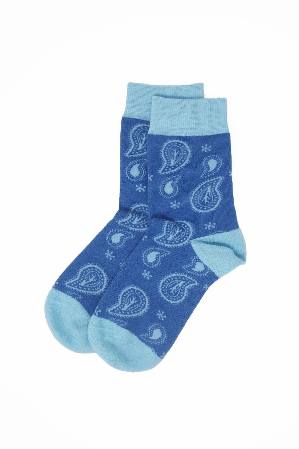 Paisley Women's Organic Cotton Socks | Blue