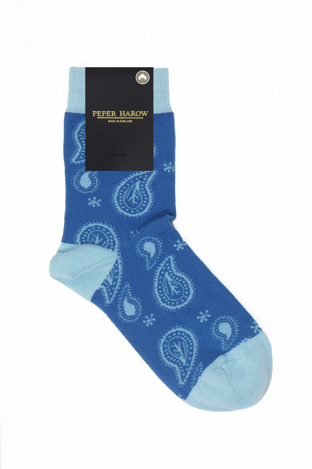 Paisley Women's Organic Cotton Socks | Blue