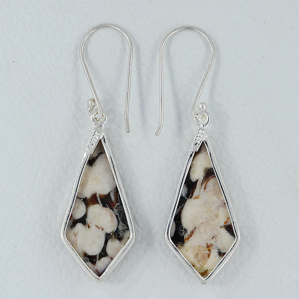 Peanut Wood Jasper  Silver Earrings
