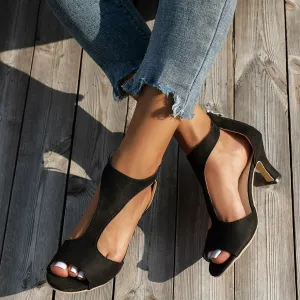 Peep Toe Block Heels Sandals