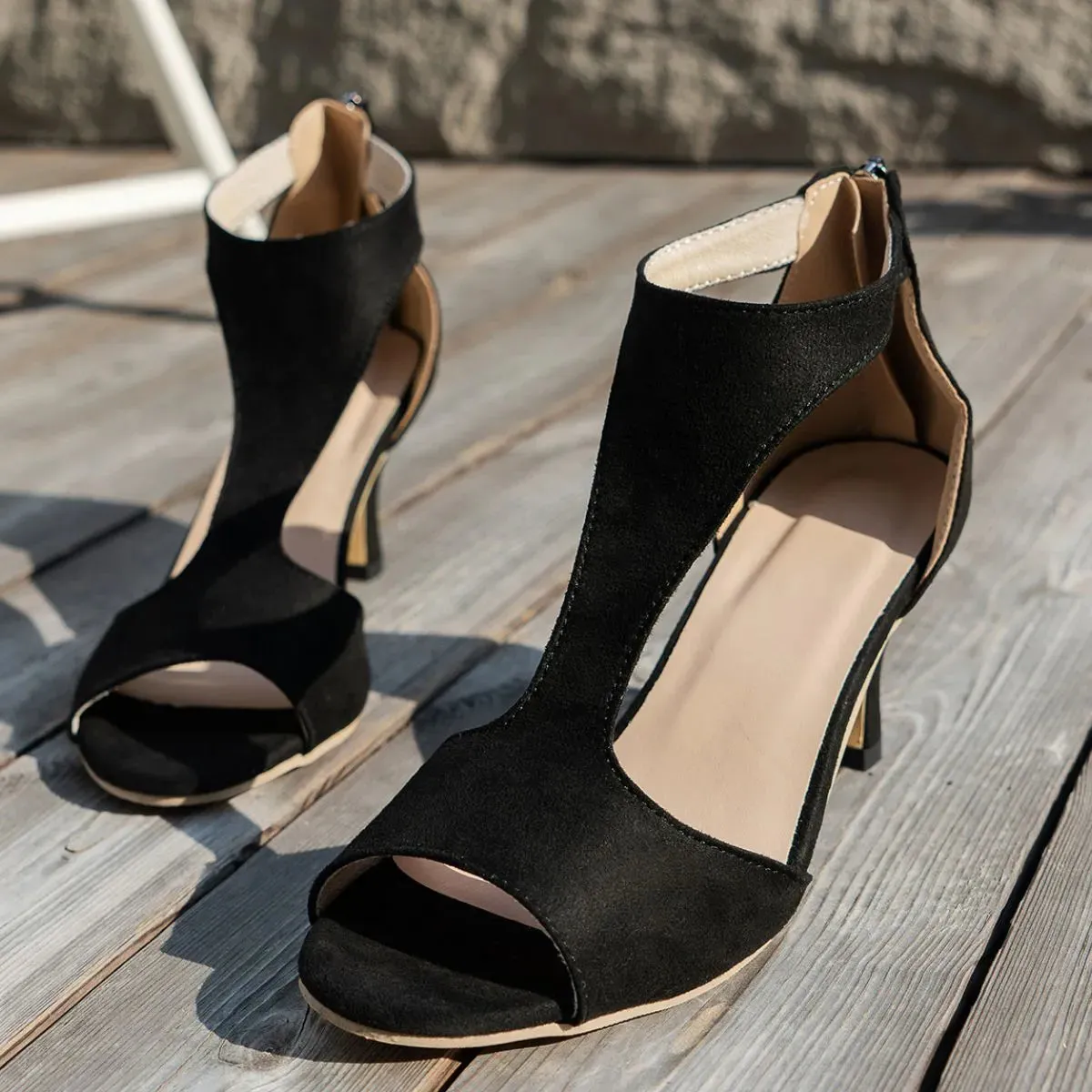 Peep Toe Block Heels Sandals