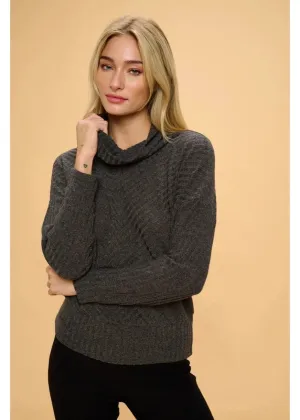 Perseption Mitered Cowl Neck Sweater