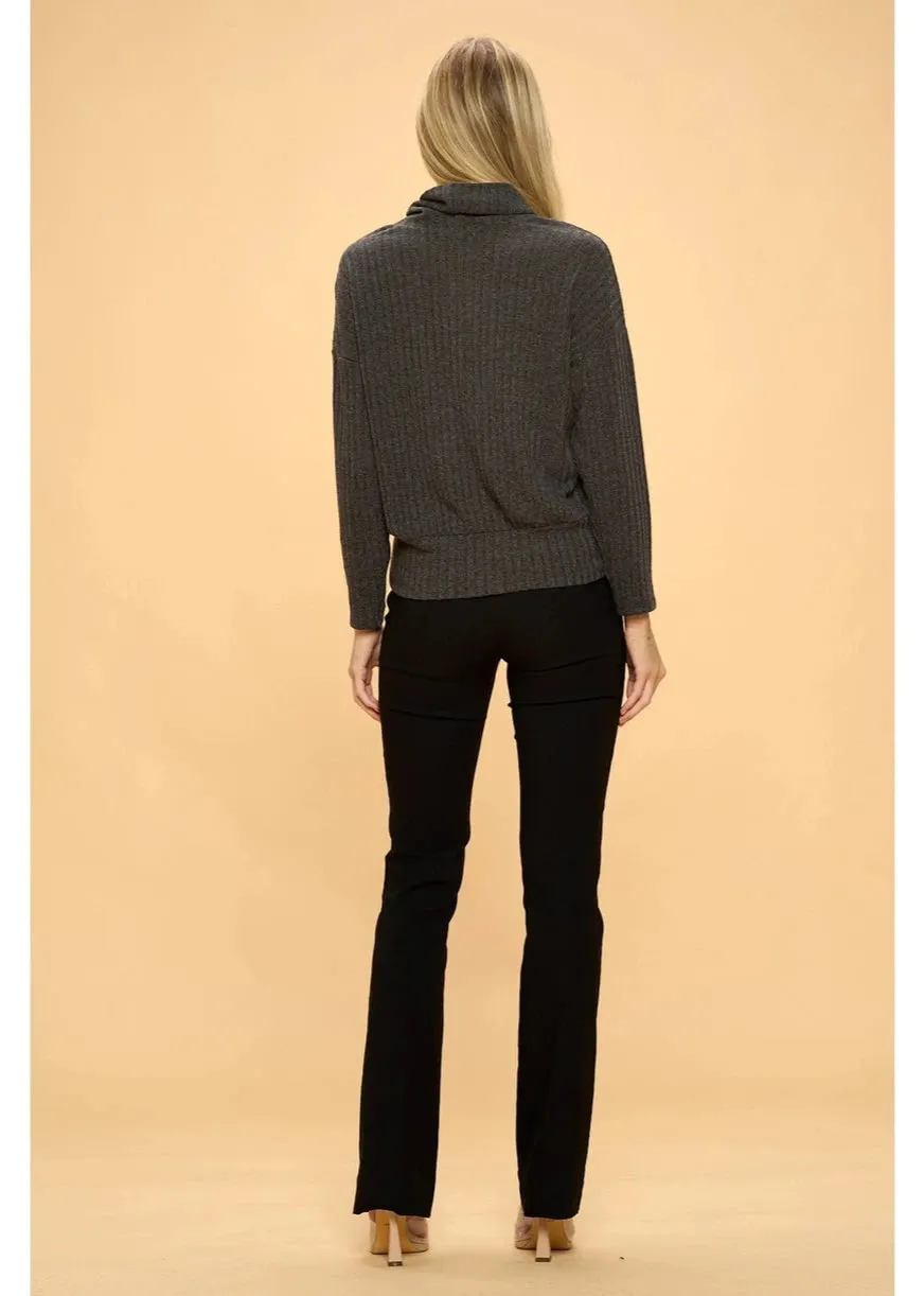 Perseption Mitered Cowl Neck Sweater