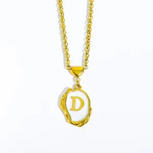 Personalized Initial Women's Choker Necklace with Dripping Oil