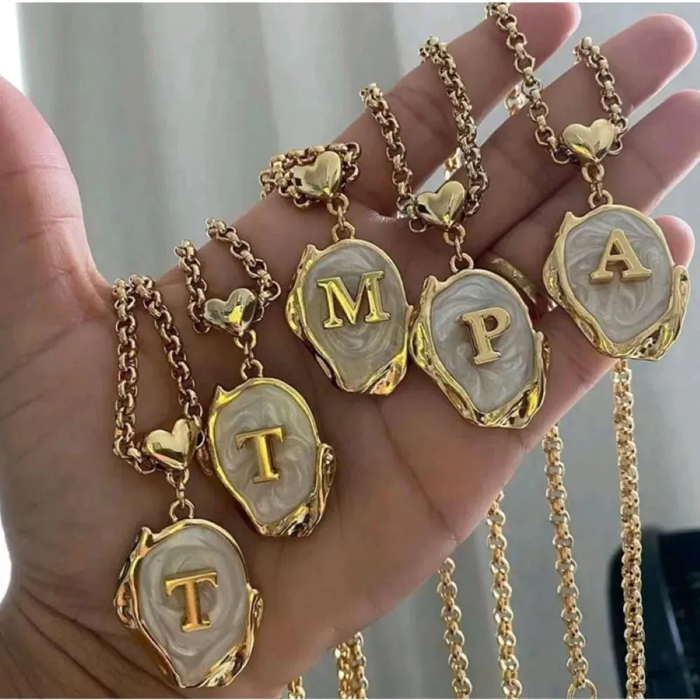 Personalized Initial Women's Choker Necklace with Dripping Oil