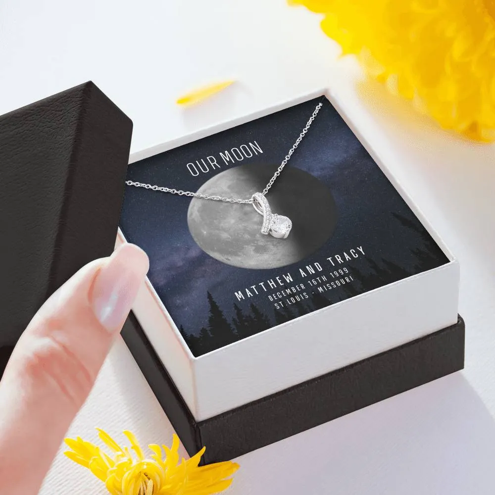 Personalized Names Woman's Jewelry Necklace - Our Moon