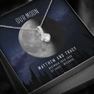 Personalized Names Woman's Jewelry Necklace - Our Moon