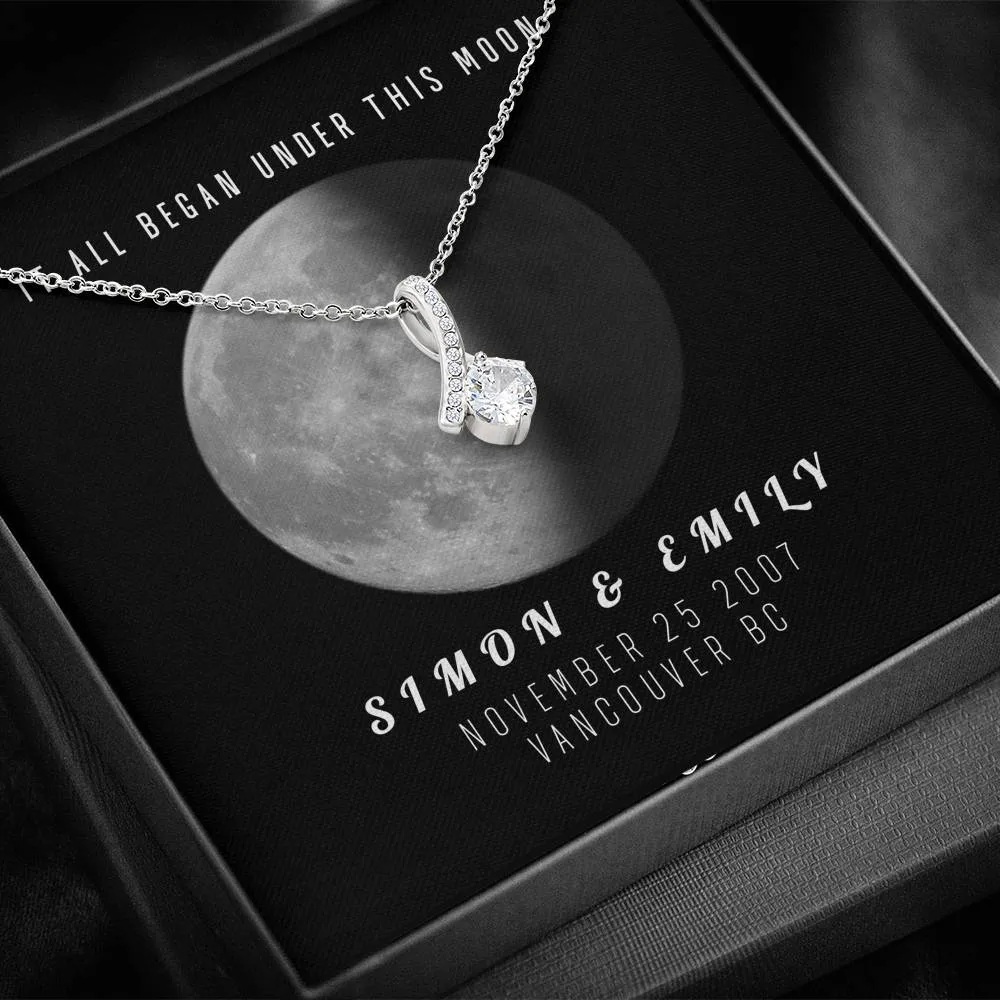 Personalized Names Woman's Jewelry Necklace - Under This Moon