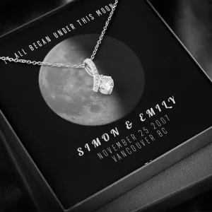 Personalized Names Woman's Jewelry Necklace - Under This Moon