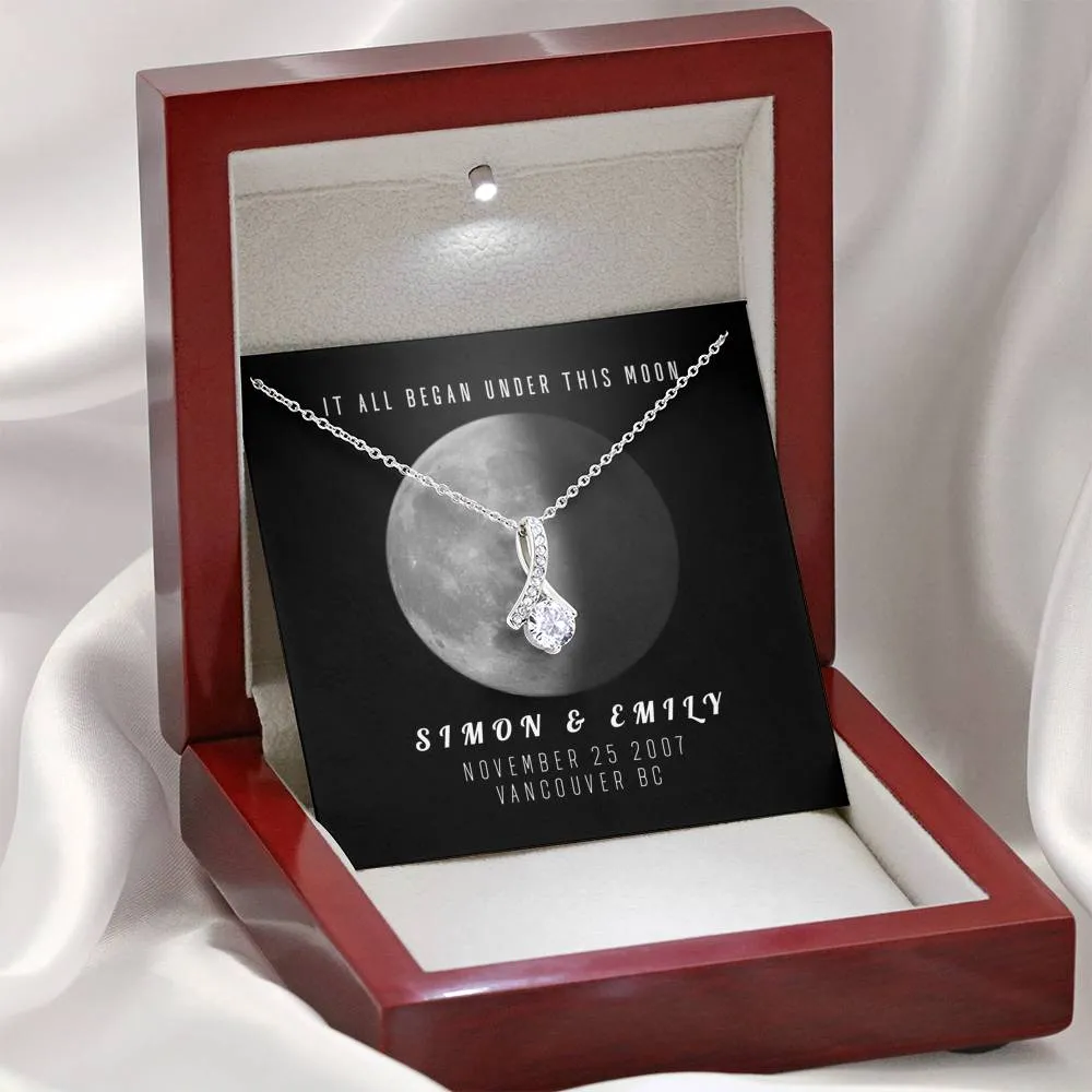 Personalized Names Woman's Jewelry Necklace - Under This Moon
