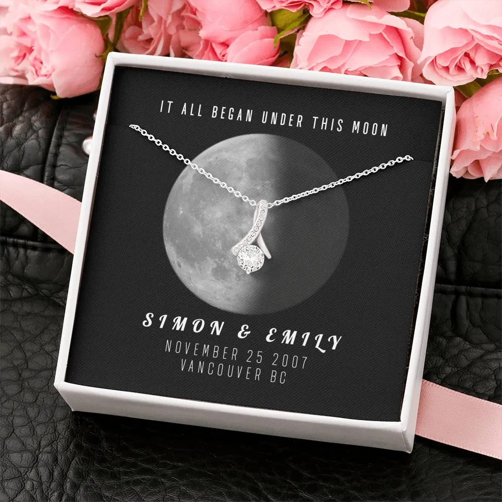 Personalized Names Woman's Jewelry Necklace - Under This Moon