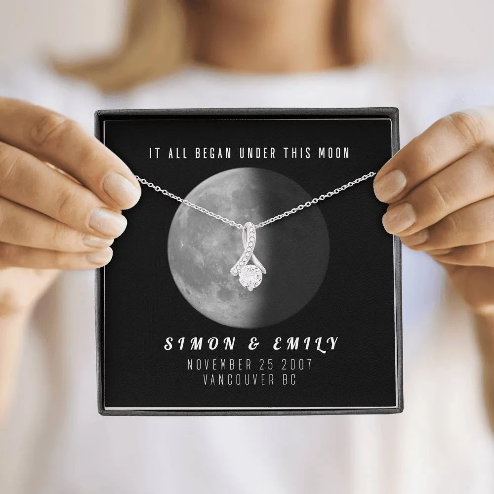 Personalized Names Woman's Jewelry Necklace - Under This Moon