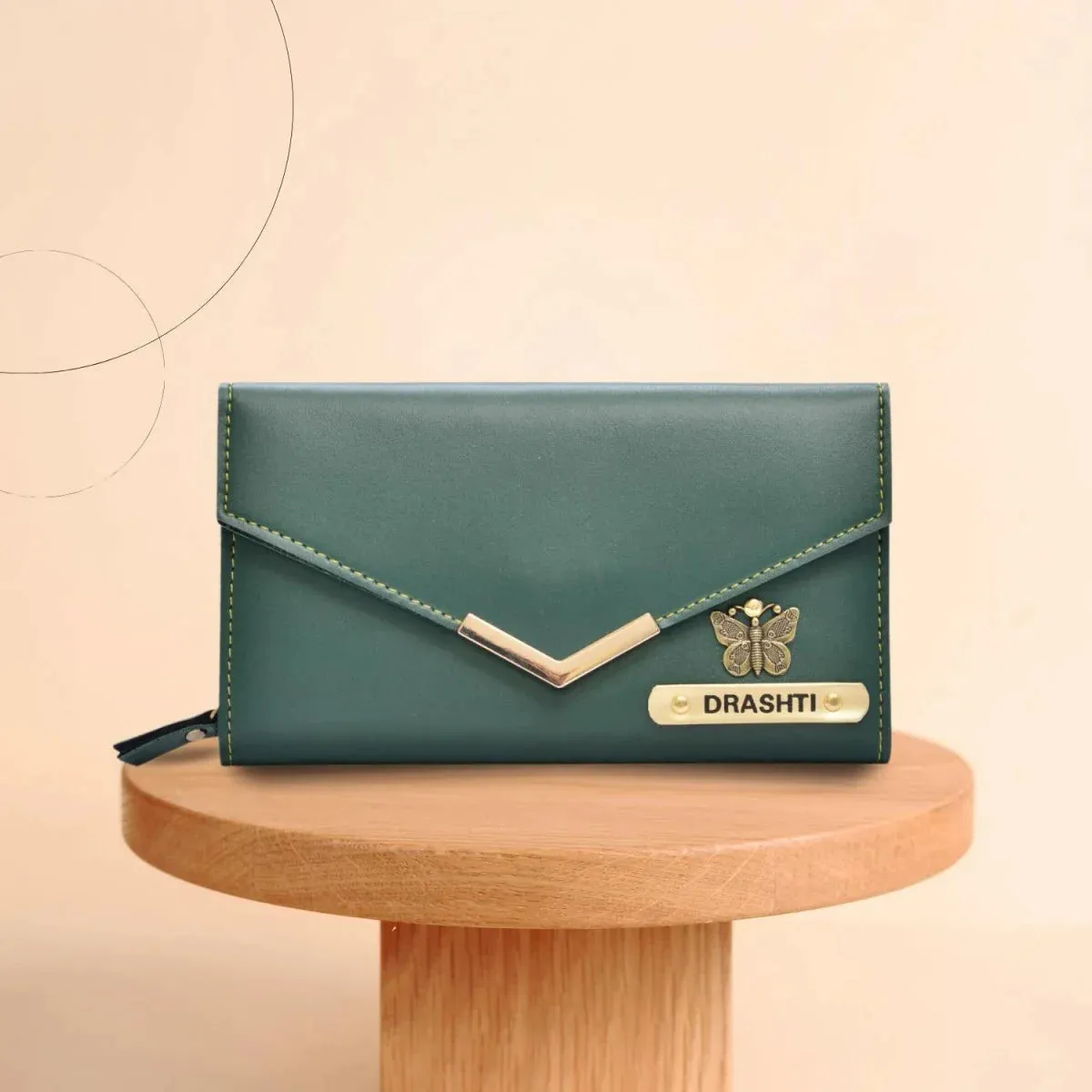 Personalized Stylish Lady Wallet - Olive Green