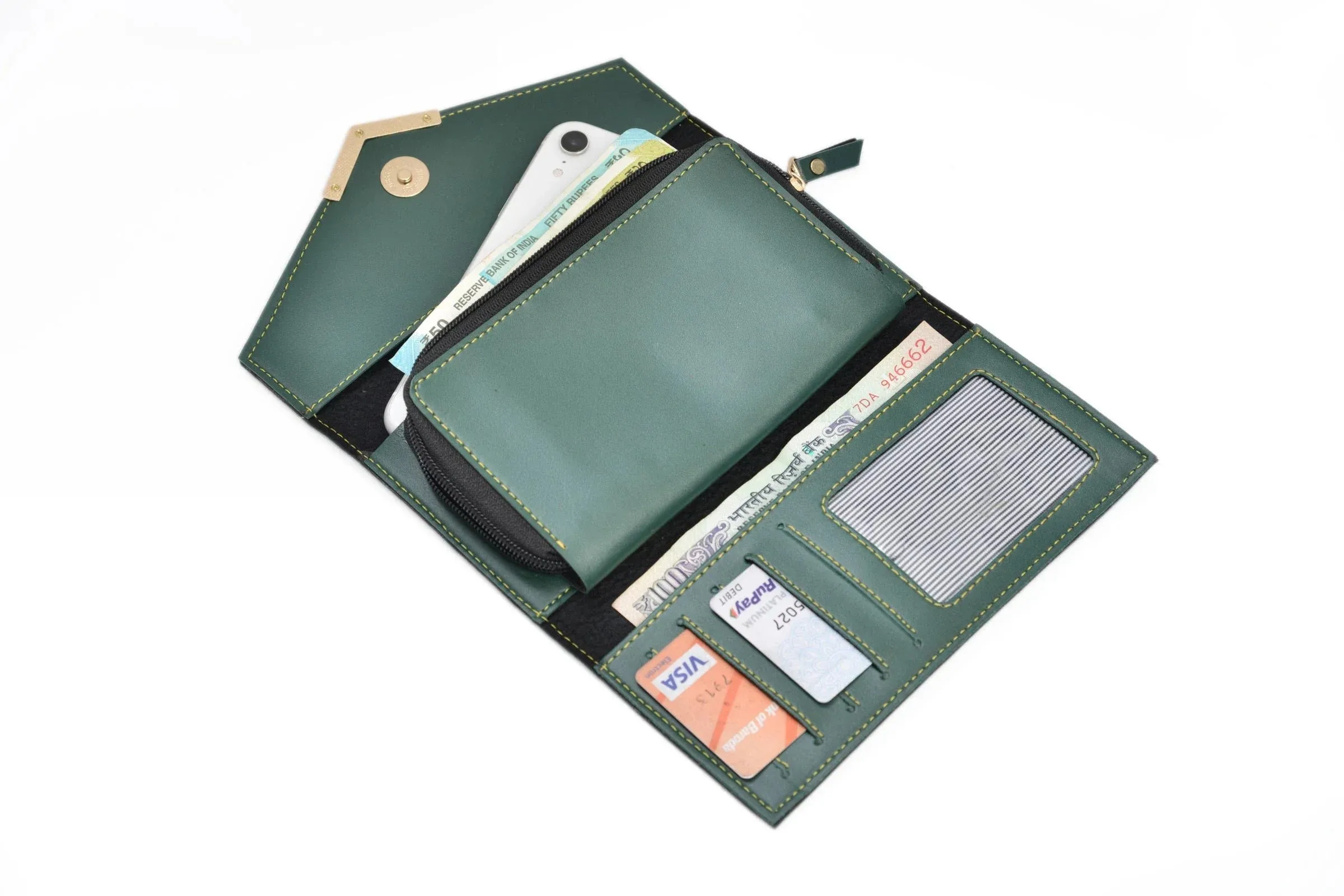 Personalized Stylish Lady Wallet - Olive Green
