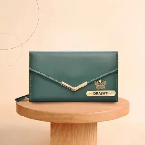 Personalized Stylish Lady Wallet - Olive Green