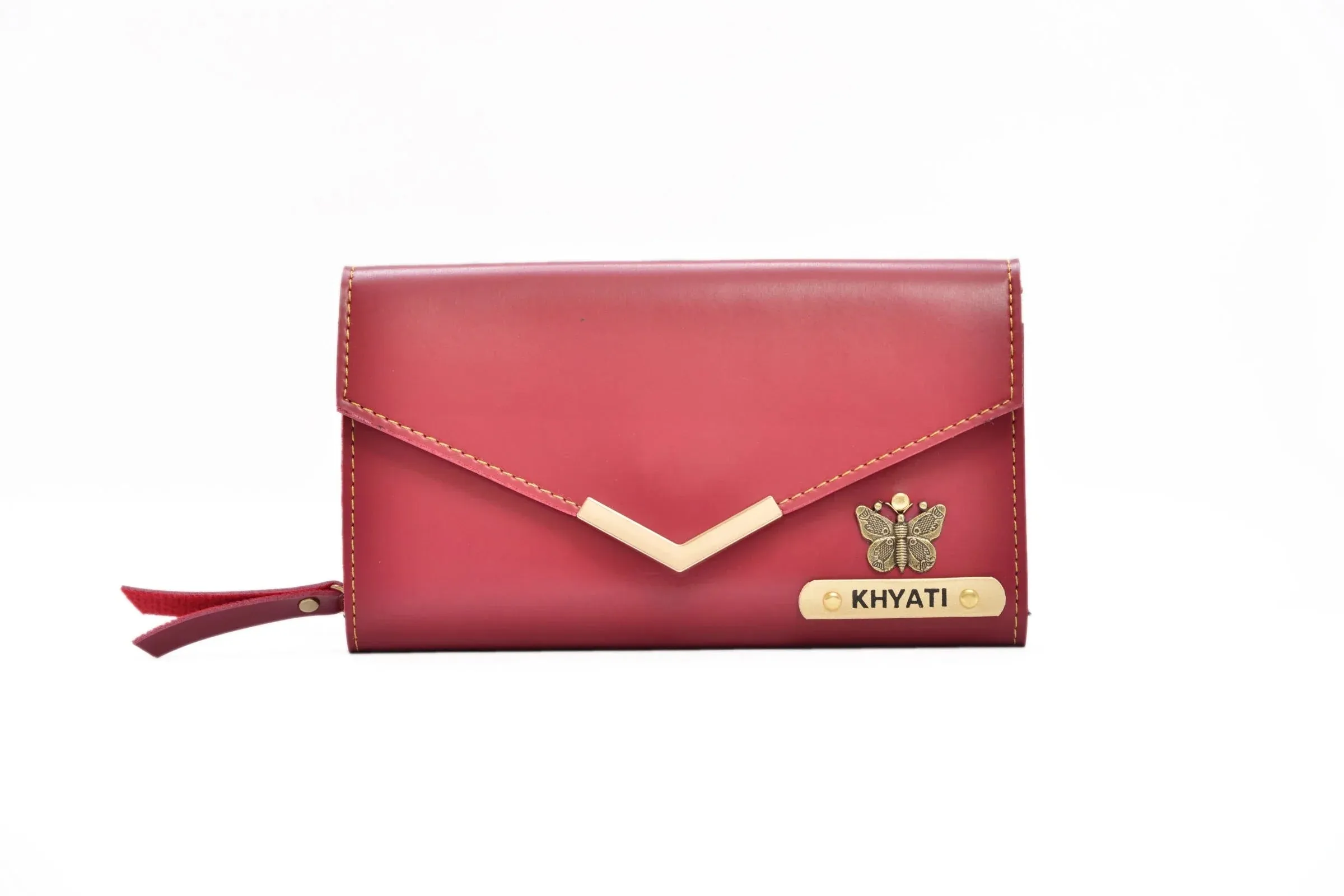 Personalized Stylish Lady Wallet - Wine