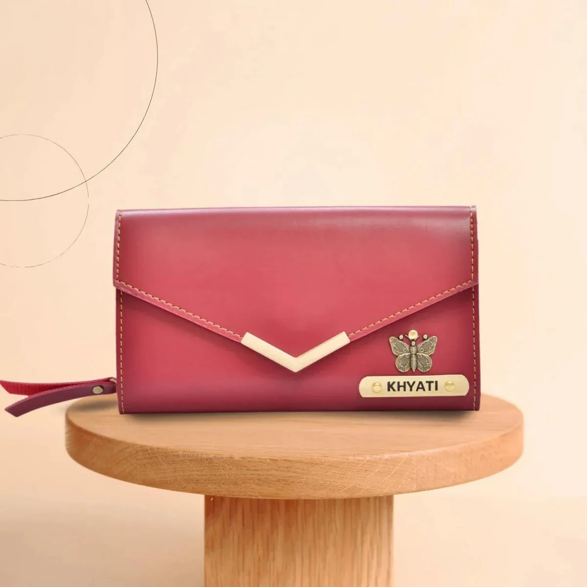 Personalized Stylish Lady Wallet - Wine