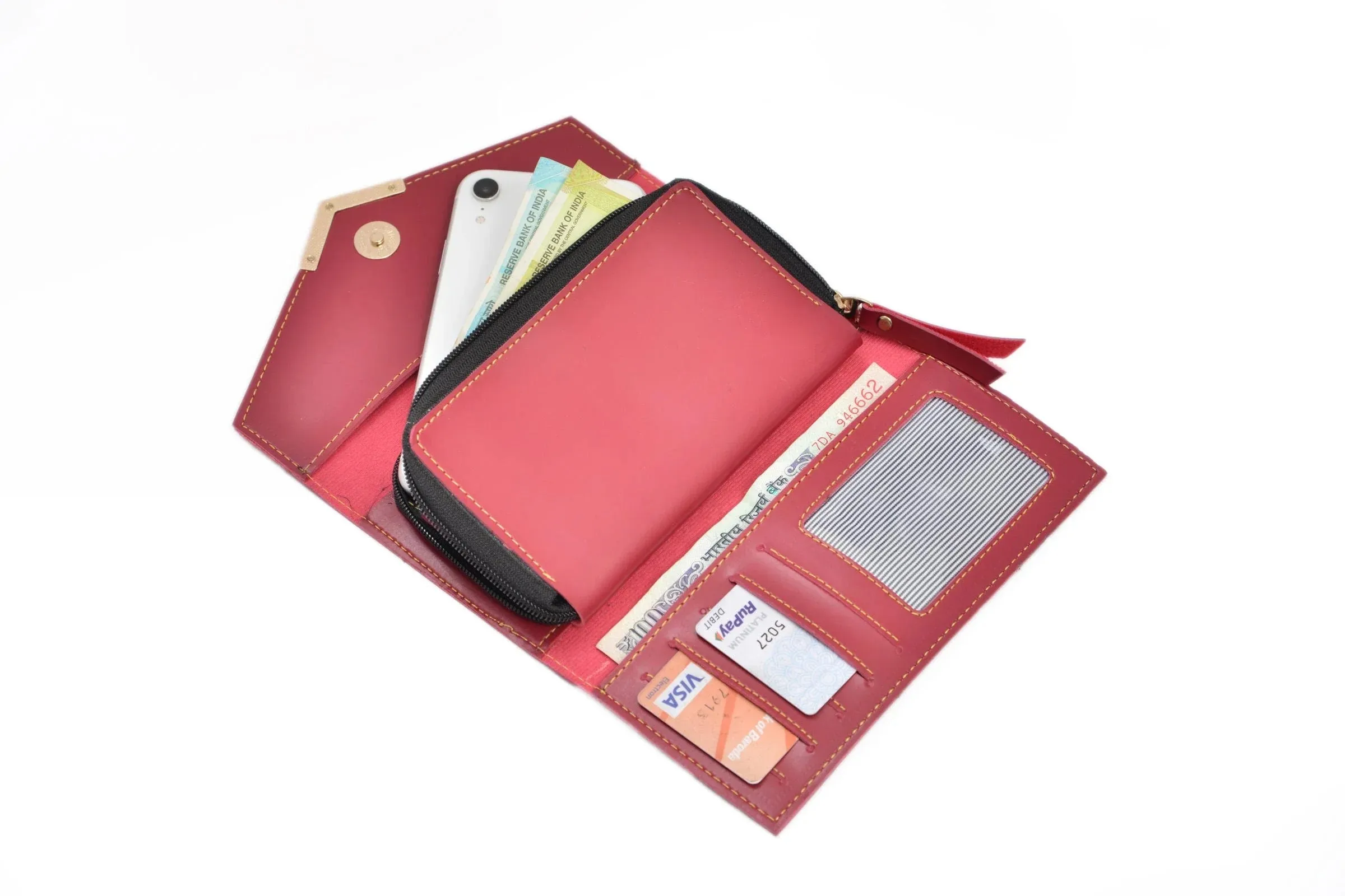 Personalized Stylish Lady Wallet - Wine