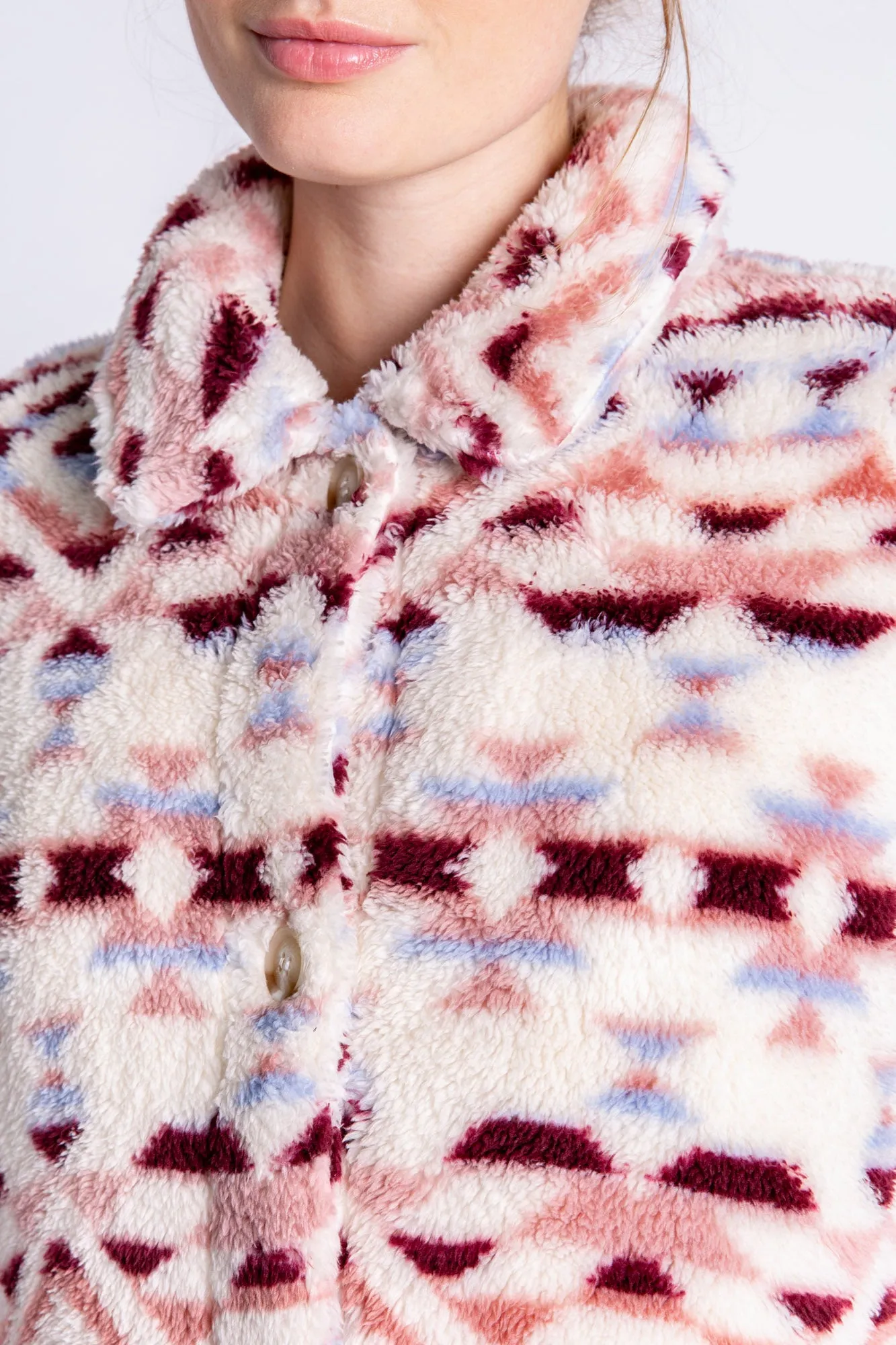 PJ Salvage Cozy Shacket Tribal Chevron Shacket