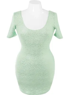 Plus Size Bodycon Sparkling Mint Dress