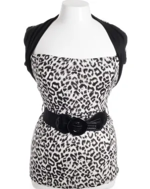 Plus Size Cheetah Shrug Belt Top