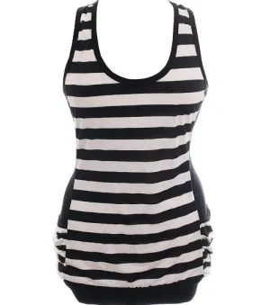 Plus Size Side Pocket Stripe Tank