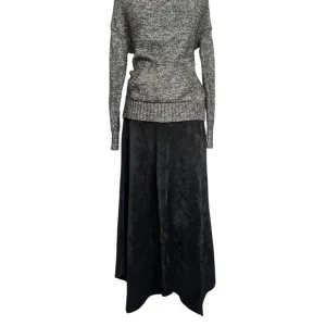Provence d'amour women's skirt suede leather size 8 black handkerchief hem EUC
