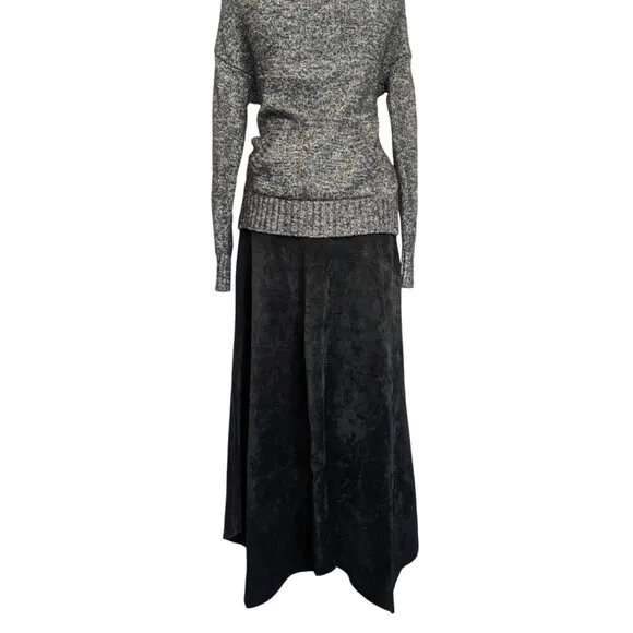 Provence d'amour women's skirt suede leather size 8 black handkerchief hem EUC