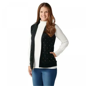 Quacker Factory Women's Plus Multi Sparkle Quilted Velour Vest