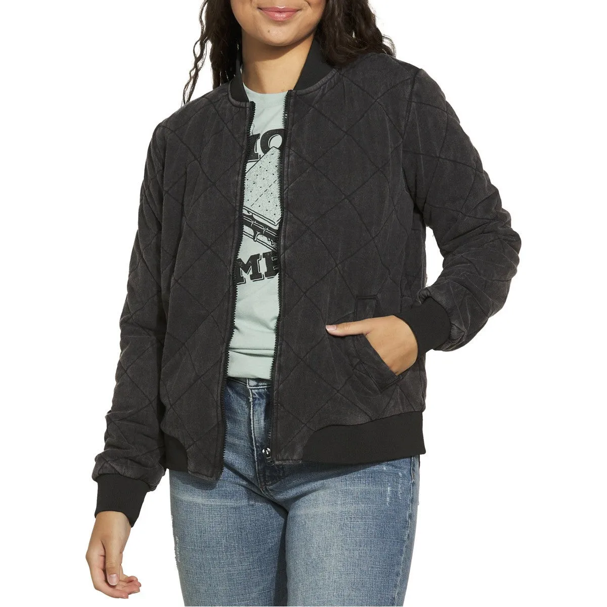 Quilted Bomber Jacket