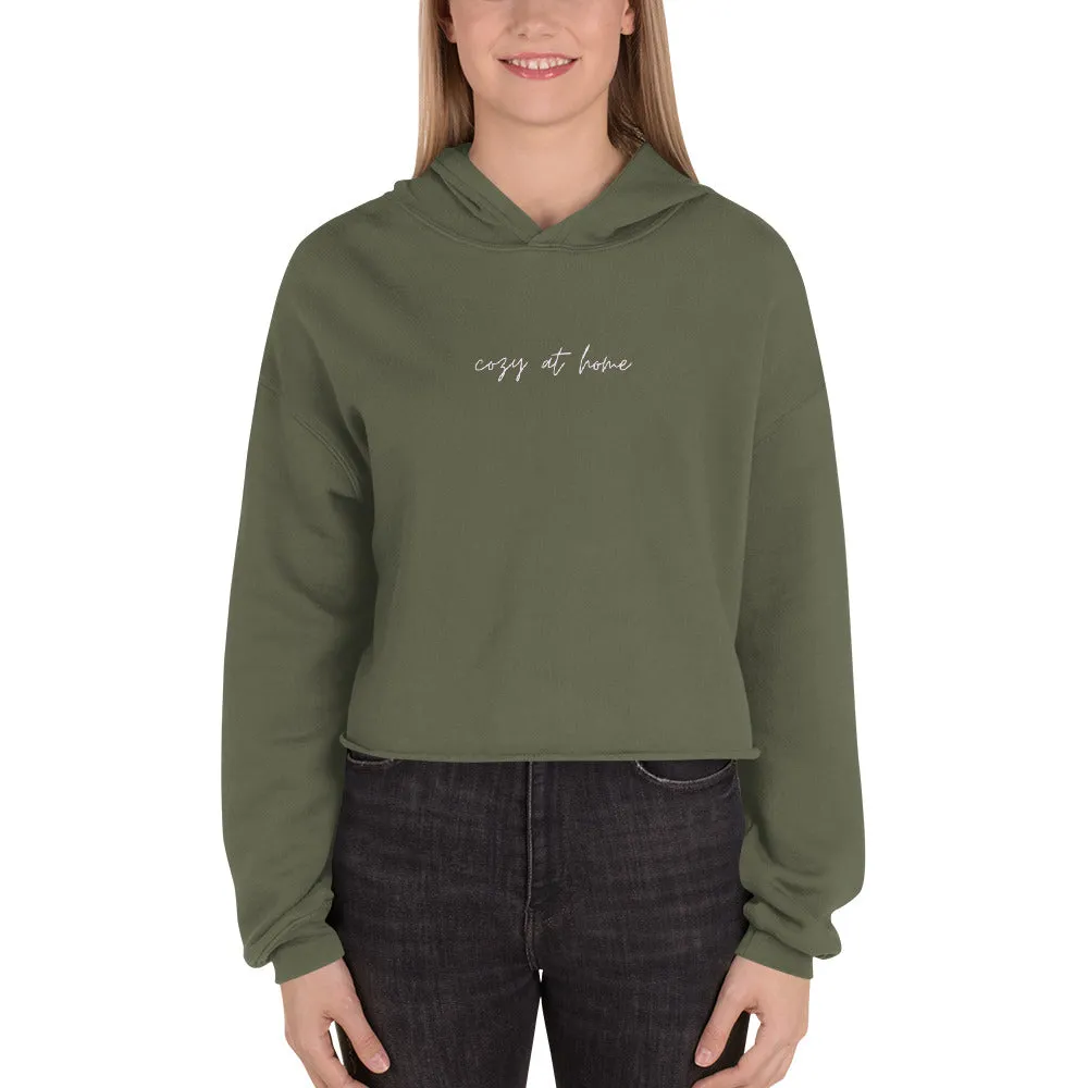 "COZY AT HOME- PINK" Crop Hoodie