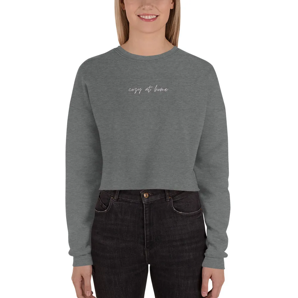 "COZY AT HOME- PINK" Crop Sweatshirt