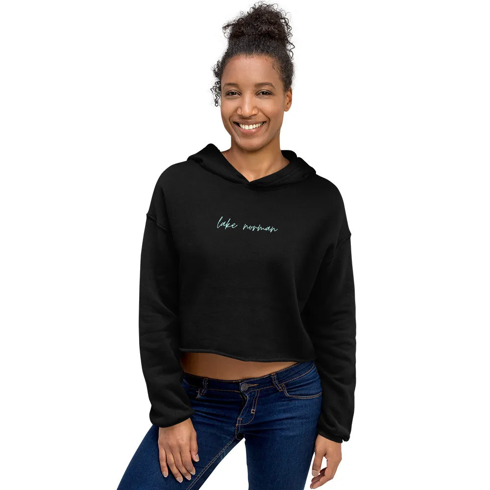 "Lake Norman- AQUA" Crop Hoodie