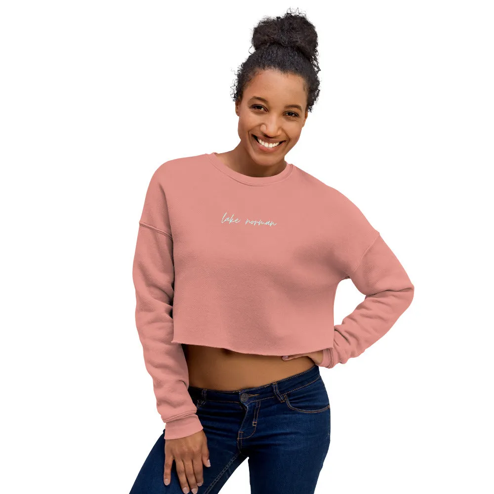 "Lake Norman- AQUA" Crop Sweatshirt