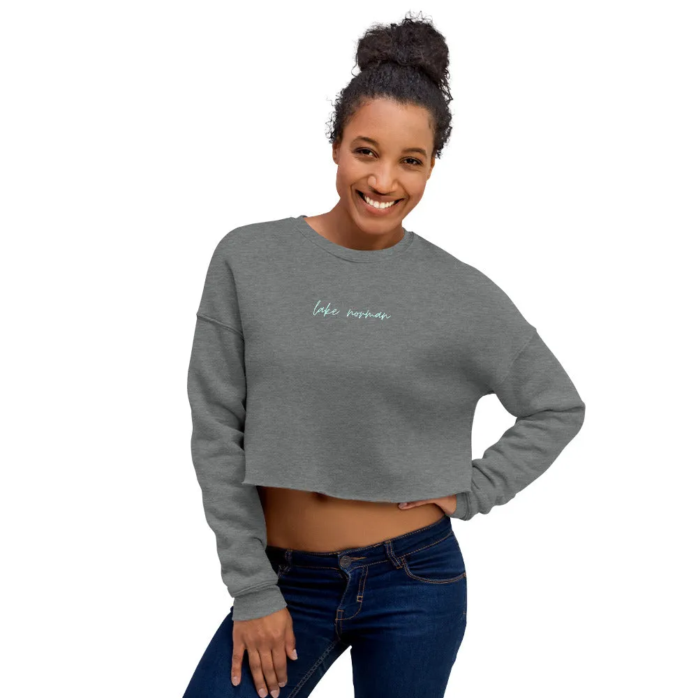 "Lake Norman- AQUA" Crop Sweatshirt