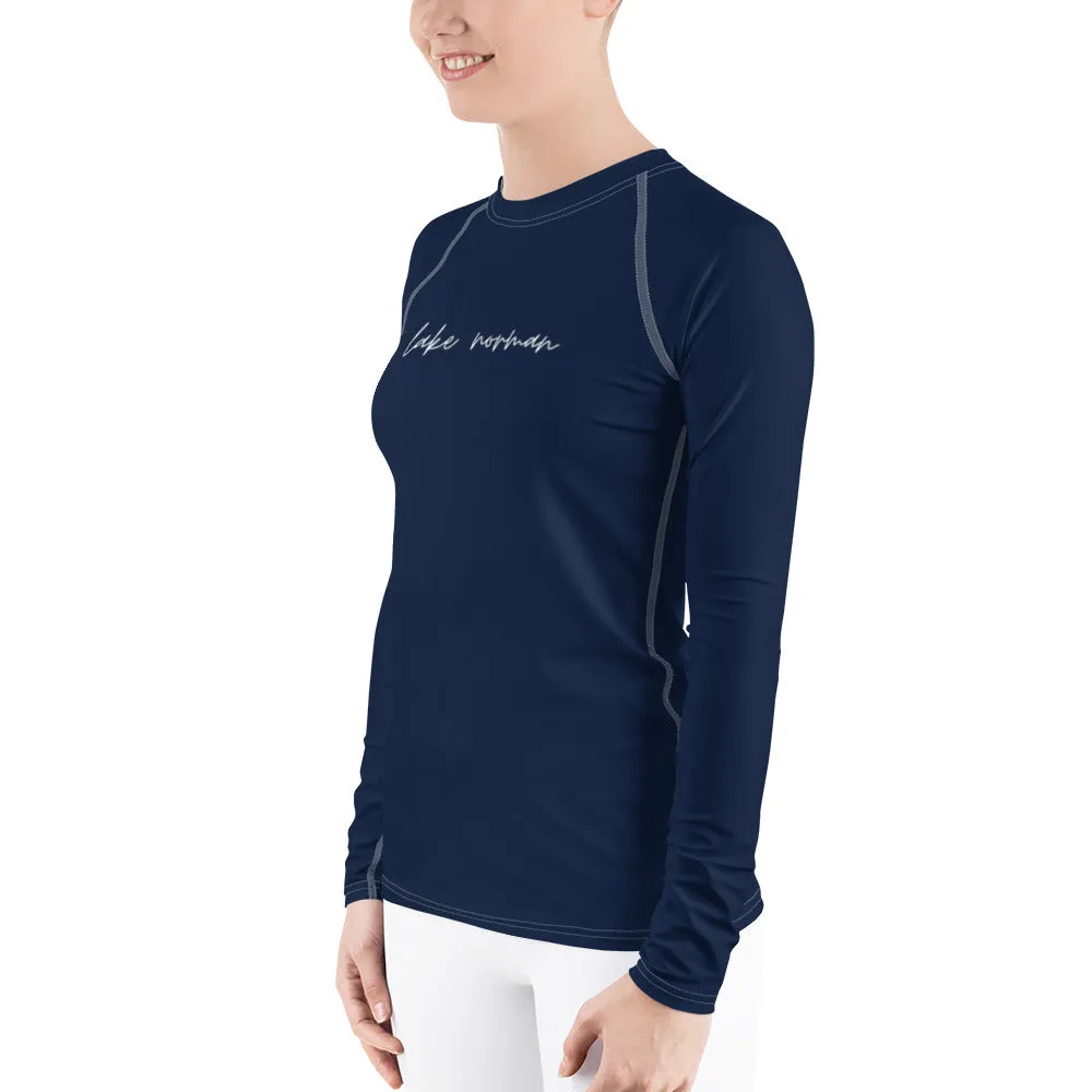 "Lake Norman- NAVY/WHITE" Women's Rash Guard