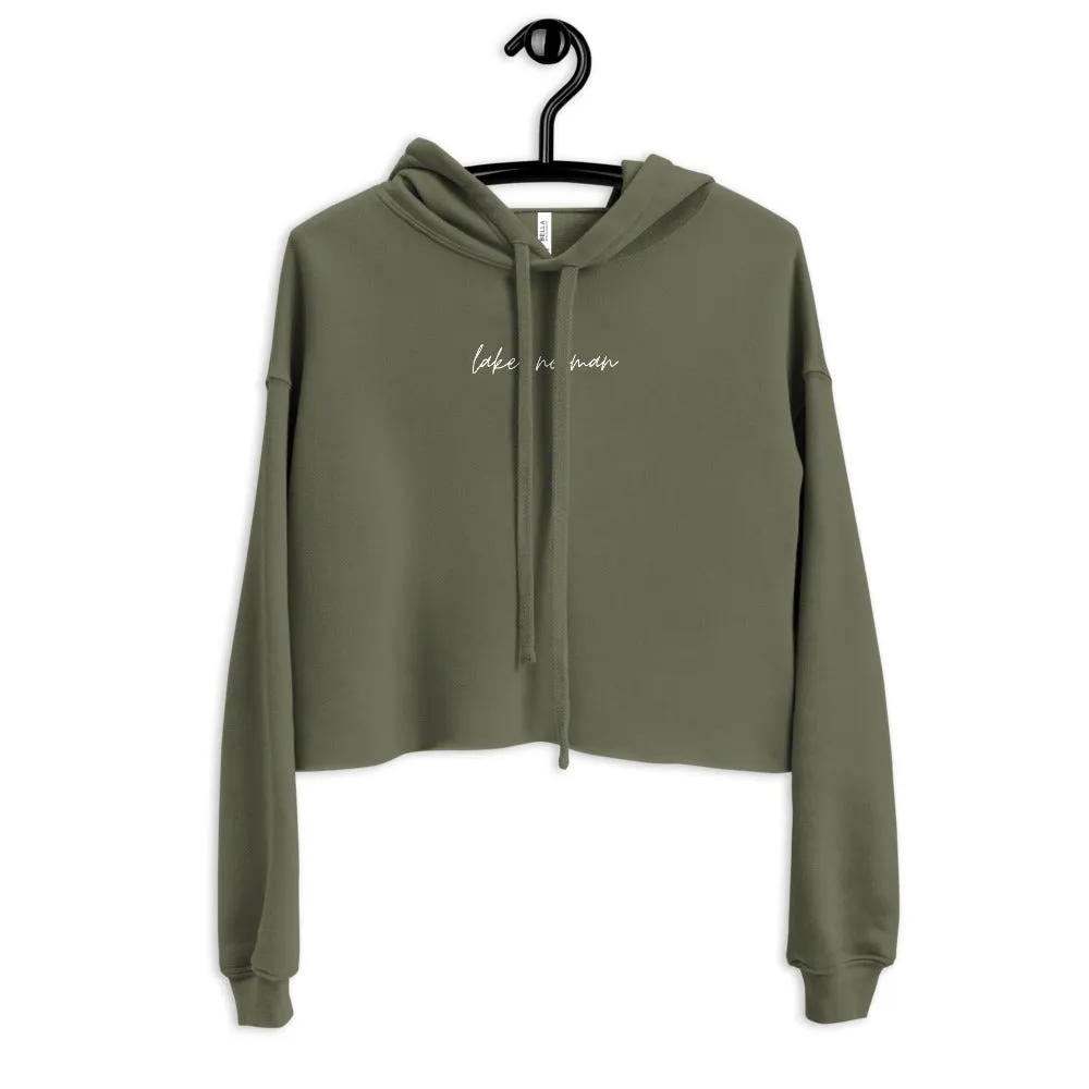 "Lake Norman- WHITE" Crop Hoodie