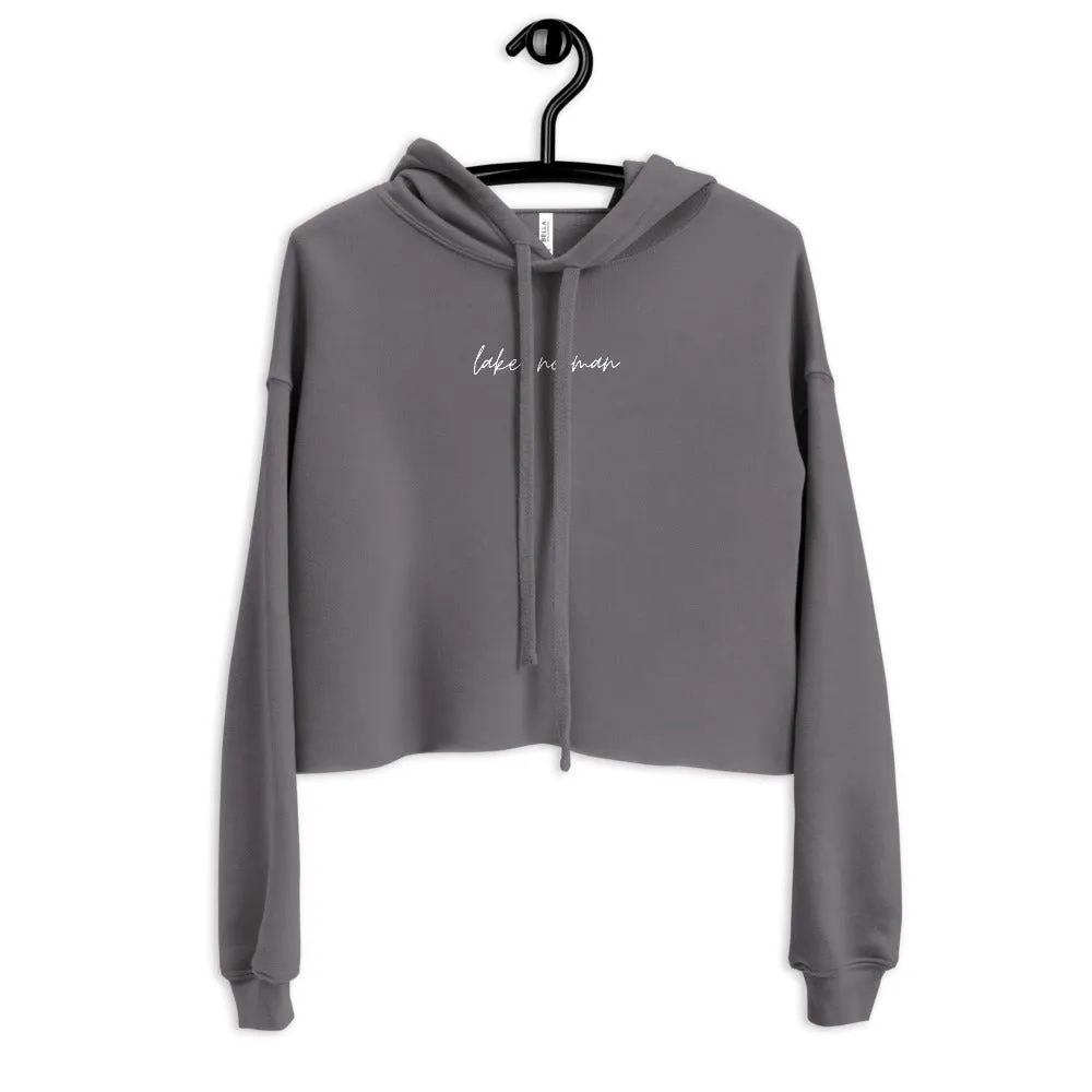 "Lake Norman- WHITE" Crop Hoodie