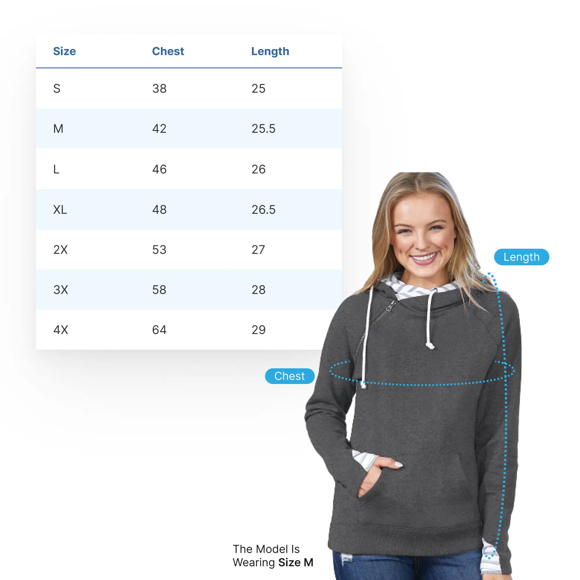 "Little Love" Women's Striped Double Hood Pullover